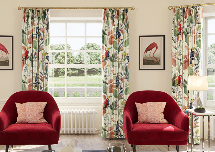 Parakeet Faux Silk, Pink Lotus - Made to Measure Curtain - Image 3